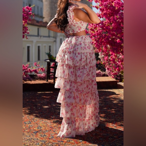 Floral Ruffle Maxi Dress - Picture 1 of 2